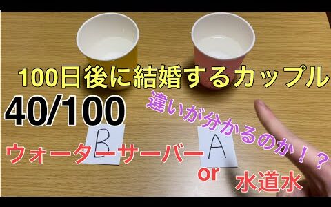 【100日後に結婚するカップル】　40日目　ウォーターサーバーと水道水　味の違いは分かるのか！？